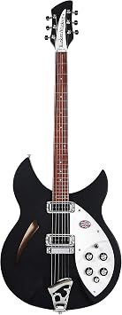Rickenbacker Model 330 Semi-Hollow Electric Guitar, Matte Black w/Hard Case