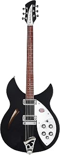 Rickenbacker Model 330 Semi-Hollow Electric Guitar, Matte Black w/Hard Case
