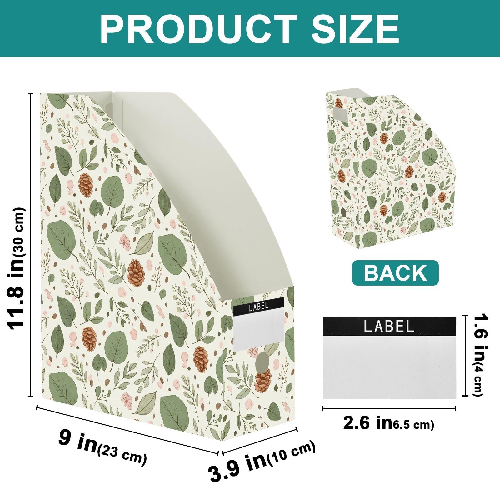 Organizer per cartelle portadocumenti estetico floreale pastello con