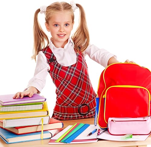 Miniatura 4 de Paquete de 4 reglas rectas de plástico para medir reglas de plástico para estudiantes, escuela, oficina (12 pulgadas, colorido)