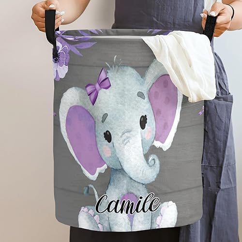 Miniatura 7 de Cesta de lavandería personalizada con asa de almacenamiento impermeable para niñas de princesa, ropa plegable, juguete, guardería