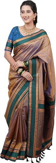 SGF11 Women's Kanjivaram Pure Soft Silk Saree With Unstitched Blouse Piece
