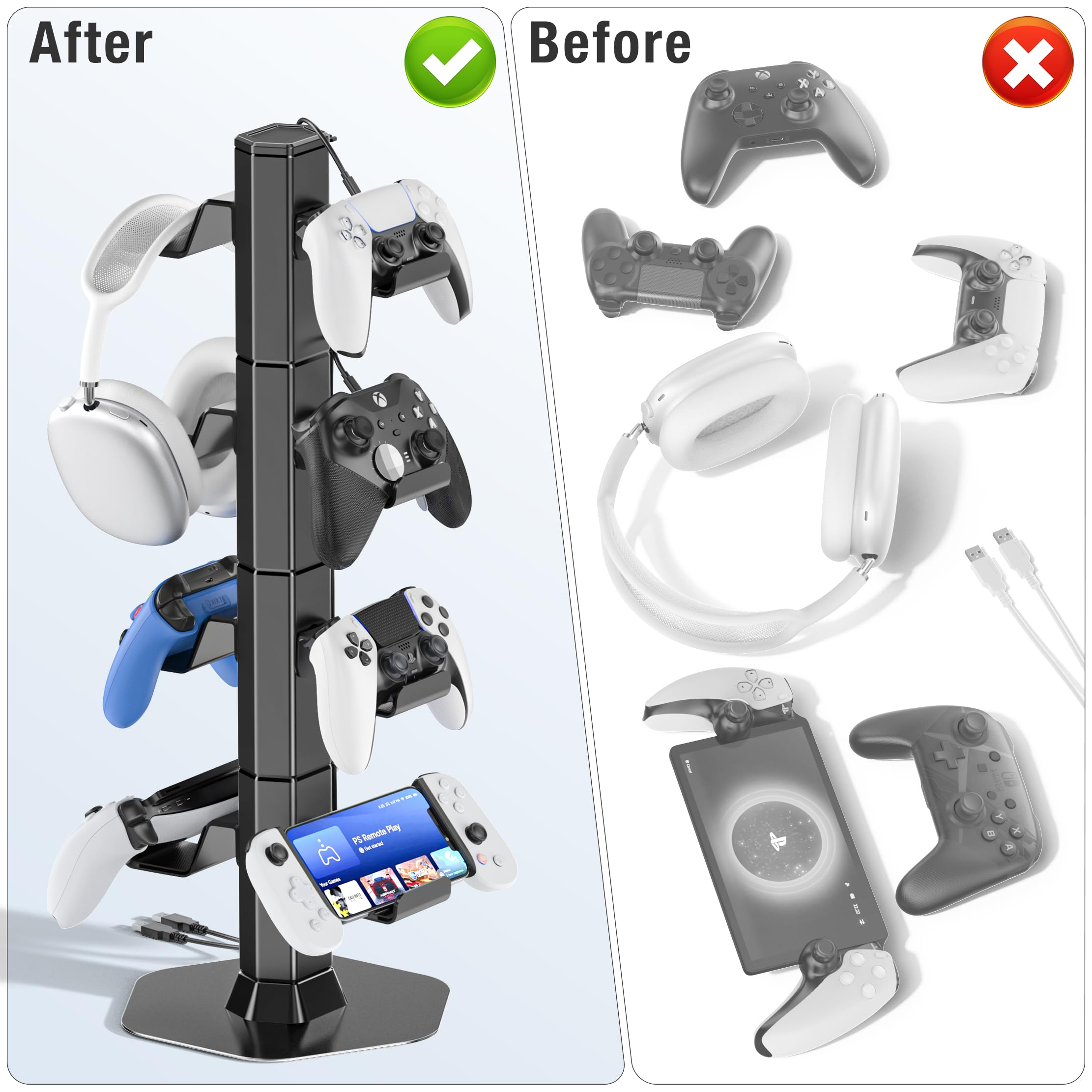 Ps5 Storage Controller Headset Holder For Desk With Charger