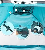 Dewur Beach Shelter 2-4 Person Pop Up Beach Tent with Awning UPF 50+ UV Sun Protection Waterproof for Families Beach Camping Garden Blue - 6