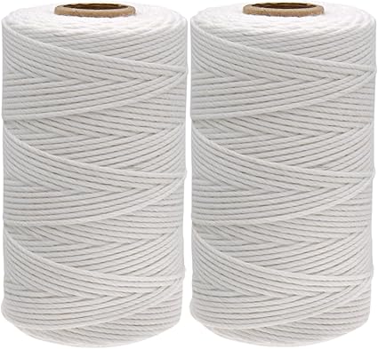 KINGLAKE 200m White Cotton Twine String, 2mm Butchers String Bakers ...