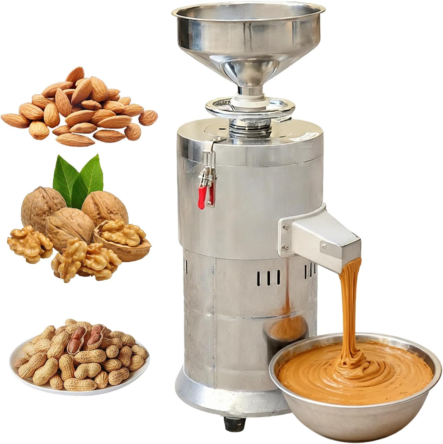 Peanut Butter Maker Machine, 33Lbs/h, 1100W Electric Grain Grinder Sesame Sauce Grinder, Commercial Mill, for Groundnut Almond Cashew Nut Rice