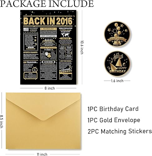 Miniatura 3 de Tarjeta de cumpleaños número 10, decoraciones de cumpleaños número 10 para niñas y niños, regalos divertidos para hija e hijo, tarjeta dorada negra