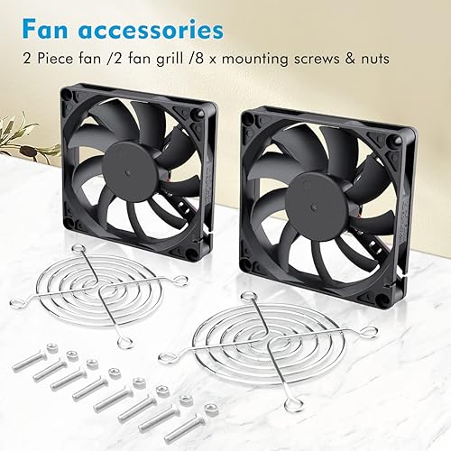 Miniatura 7 de Wathai DC Brushless 12V Ventilador de caja de enfriamiento 3.150 in x 0.591 in 3'' 2Pin para pieza de repuesto de escape 2Pack