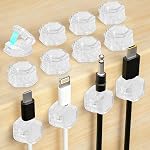6-Pack Magnetic Cable Clips - Cable Holder - Cable Organizer for Desktop - Cable Management for Desktop, Nightstand, Phone Charger, Computer, Home, Office, Car