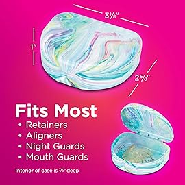 Practicon Marble Retainer Cases, Orthodontic Aligner Case, Mouth Guard Holder (3 Pack) (Mermaid)