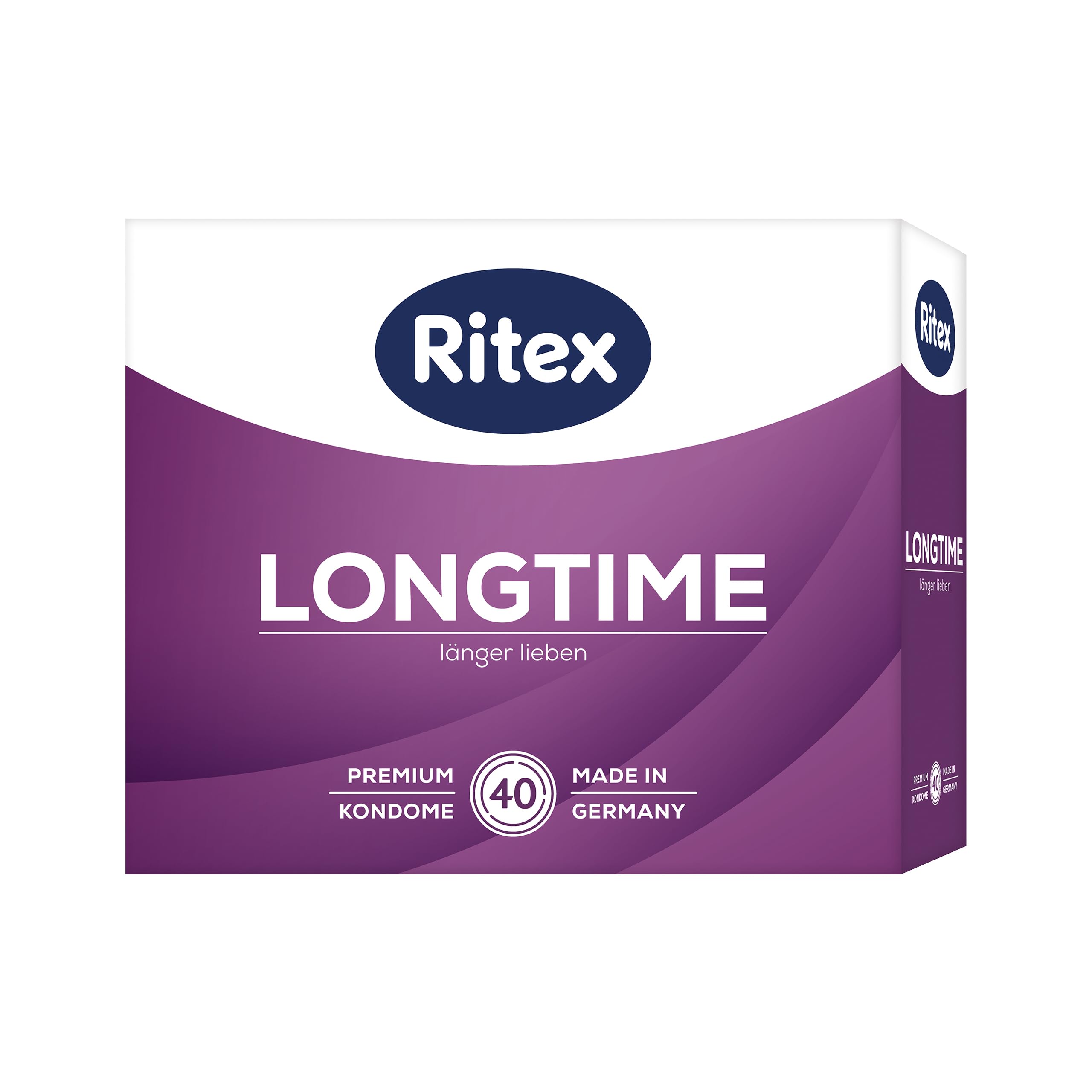 Ritex Kondome Longtime – Kondome länger lieben mit Doppel-Ring 40 Stück, für länger andauernde Liebesspiele mit konturierter Passform – Vegan, dermatologisch getestet, Made in Germany
