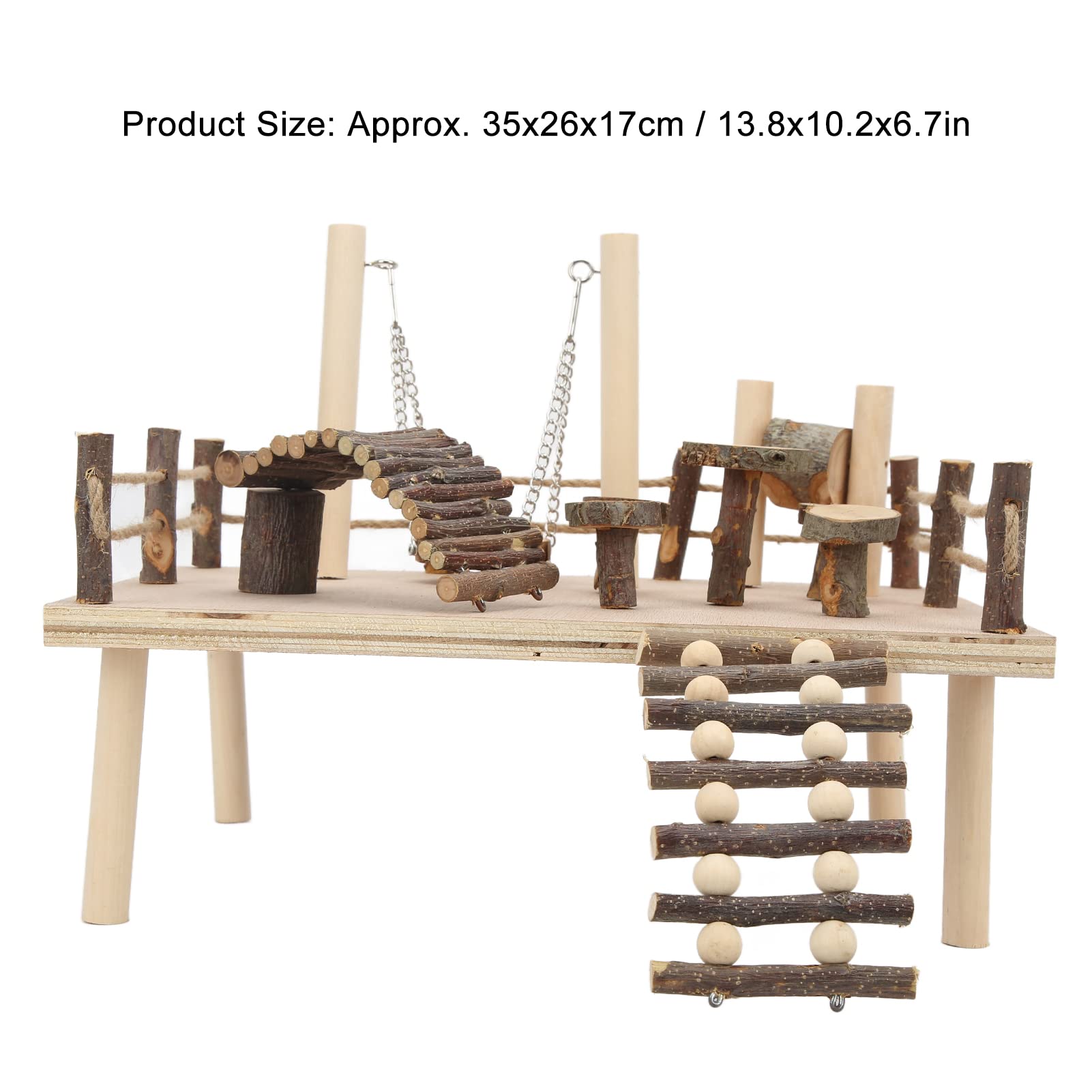 Piattaforma per criceti in legno per gabbia, gioco per criceti, giochi per arrampicata, piccoli animali domestici, set di attività per piccoli animali domestici, ideale per criceti, gerbilli e altri