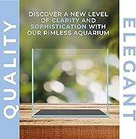 Vista 3 de Tanque sin borde de cubo de vidrio transparente de 2 galones, acuario que ahorra espacio, 7.87 x 7.87 x 7.87 pulgadas