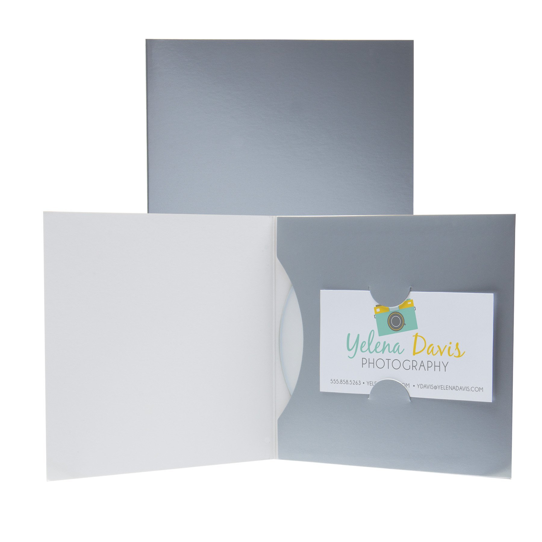 Amazon.com: Neil Enterprises Inc. Silver Paper CD or DVD and Business Card  Holder Sleeve