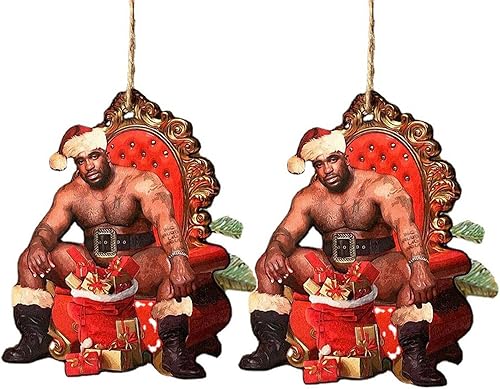 2 adornos de Navidad de madera de Barry divertidos adornos de madera 2022 adornos 2D de Navidad un solo lado