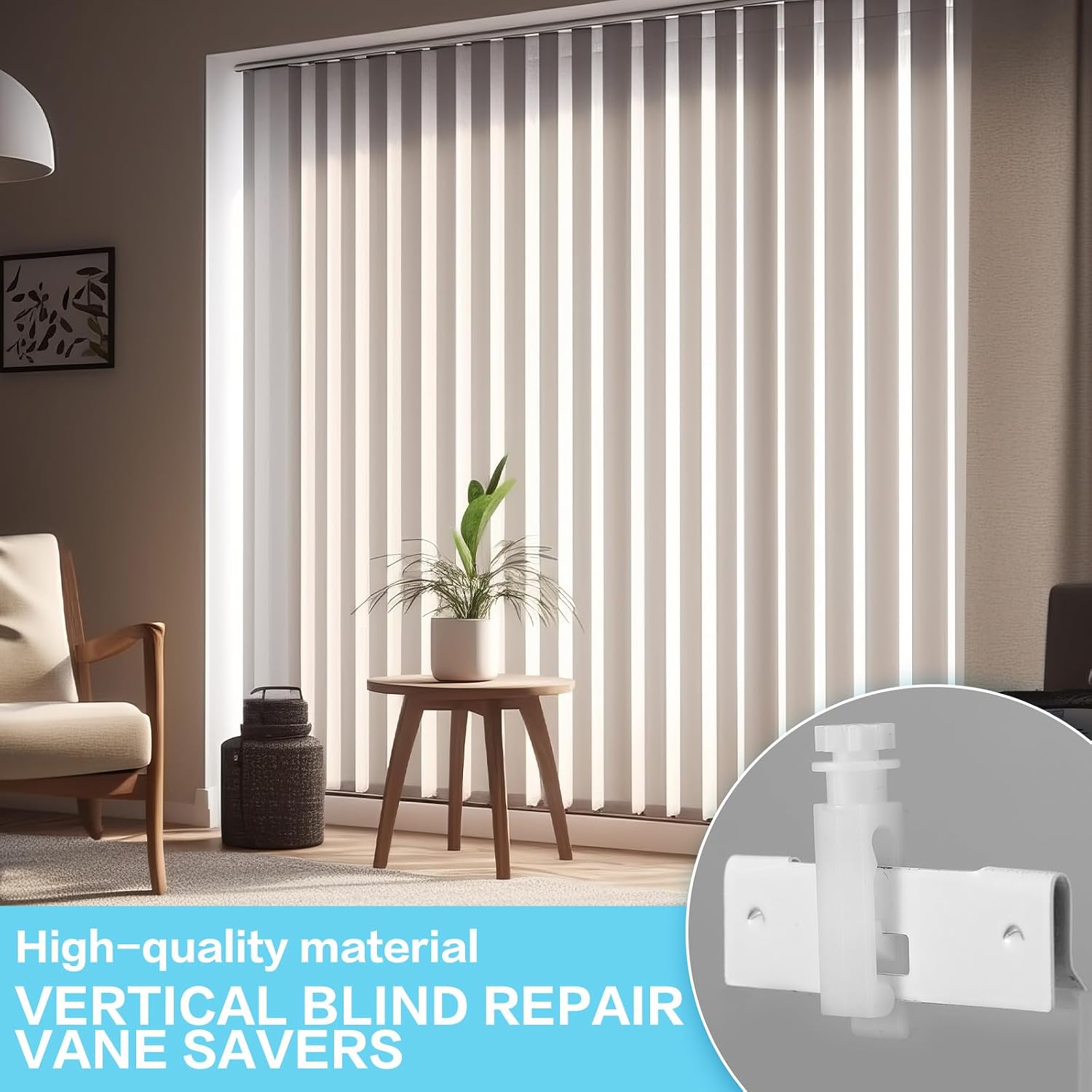 Geelin 100 Pcs Vertical Blind Repair Kit Vertical Blinds Components Include 40 Clear Repair Tabs 20 Replacement Stems 20 Gears 20 Clips for Blinds Replacement Slats