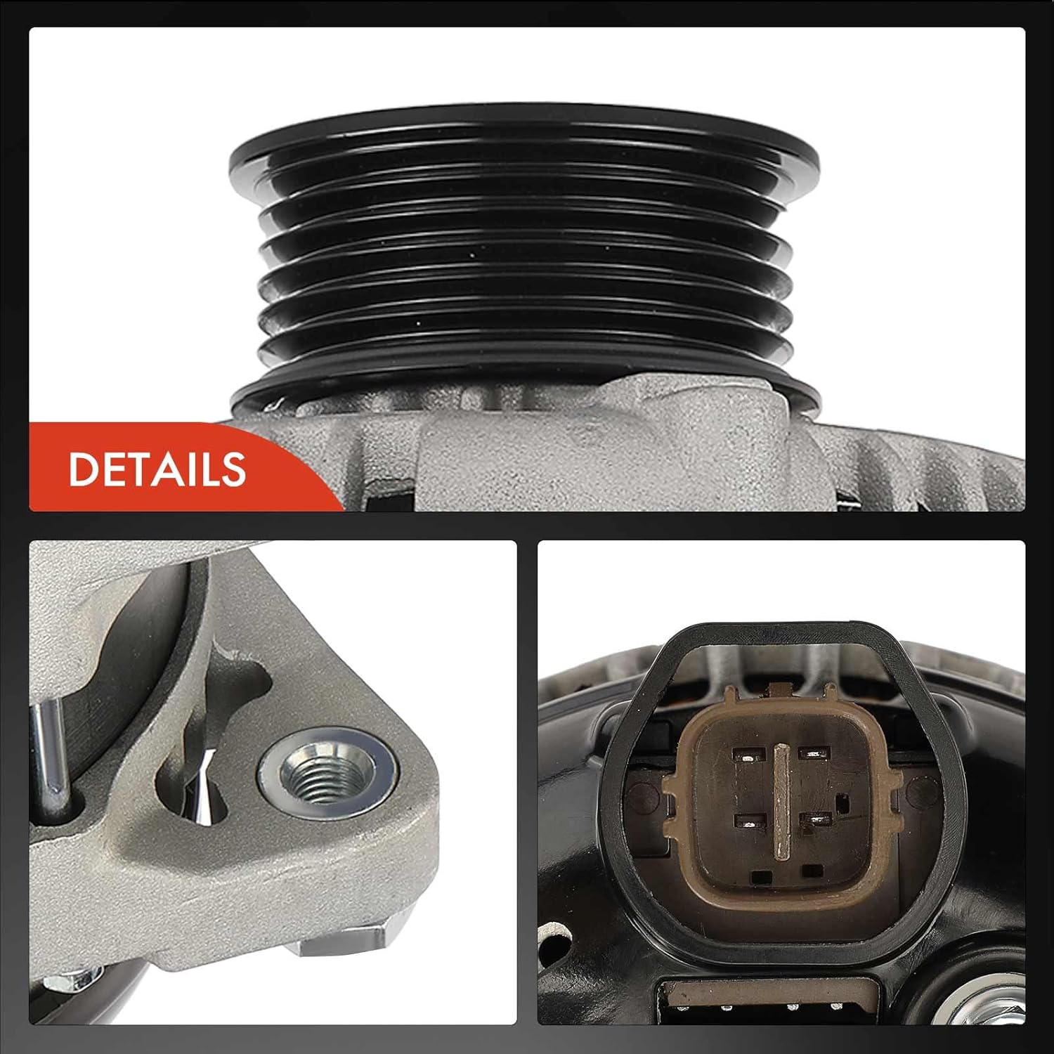 A-Premium Alternator Compatible with Suzuki Grand Vitara 2009-2010 3.2L, 12V 130A 6-Groove Pulley Clockwise, Replace# 3140079K00, 1042102450