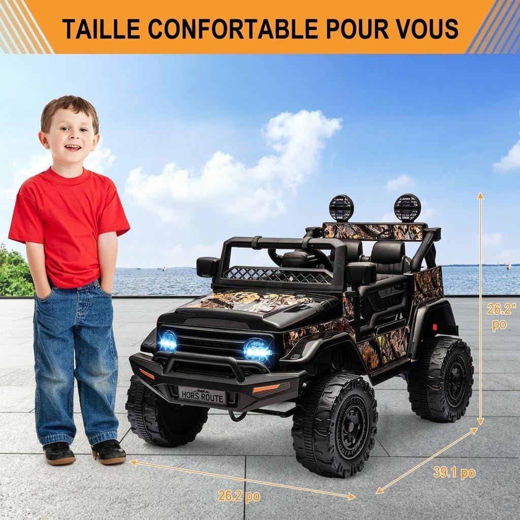 12V Voiture électrique Enfant,Quad électrique pour Enfants avec Suspension à Ressorts, Télécommande, éclairage LED, Bluetooth Et 3 Vitesses，pour De 3 à 8 Ans