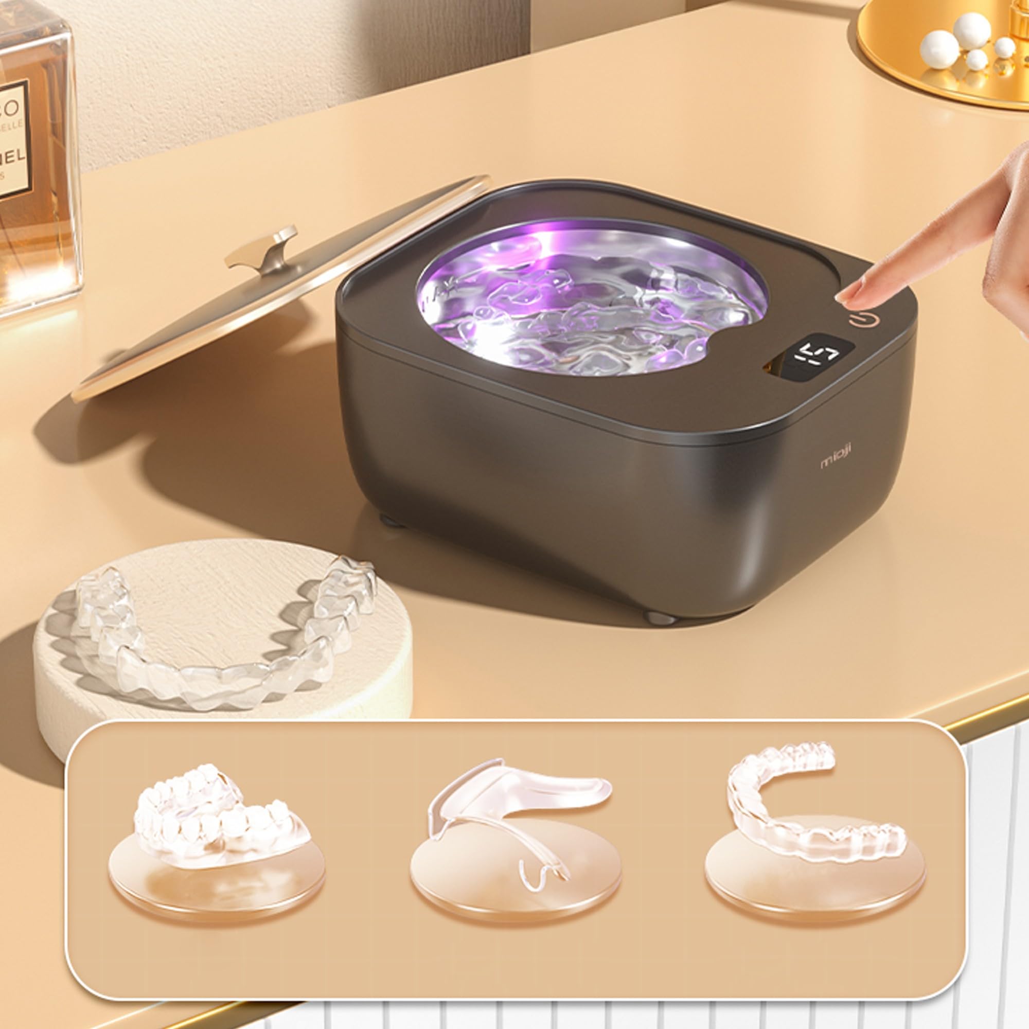 Mioji UV2C Takma Diş ve Şeffaf Plak Temizleme Cihazı Siyah