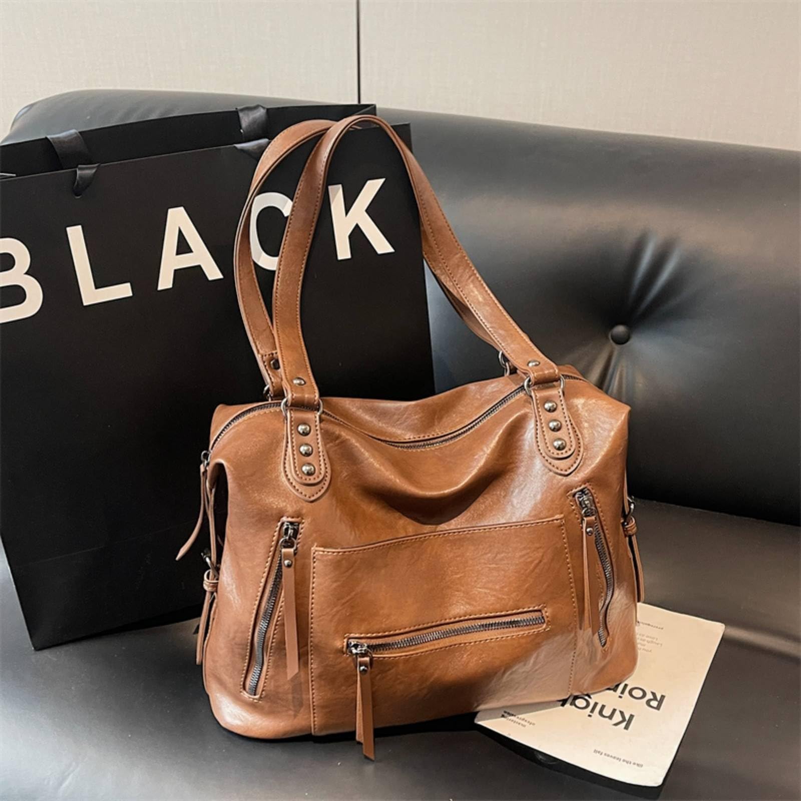 Bolsos de Mujer Bolso Hombro Suave Gran Capacidad con Correa Ajustable