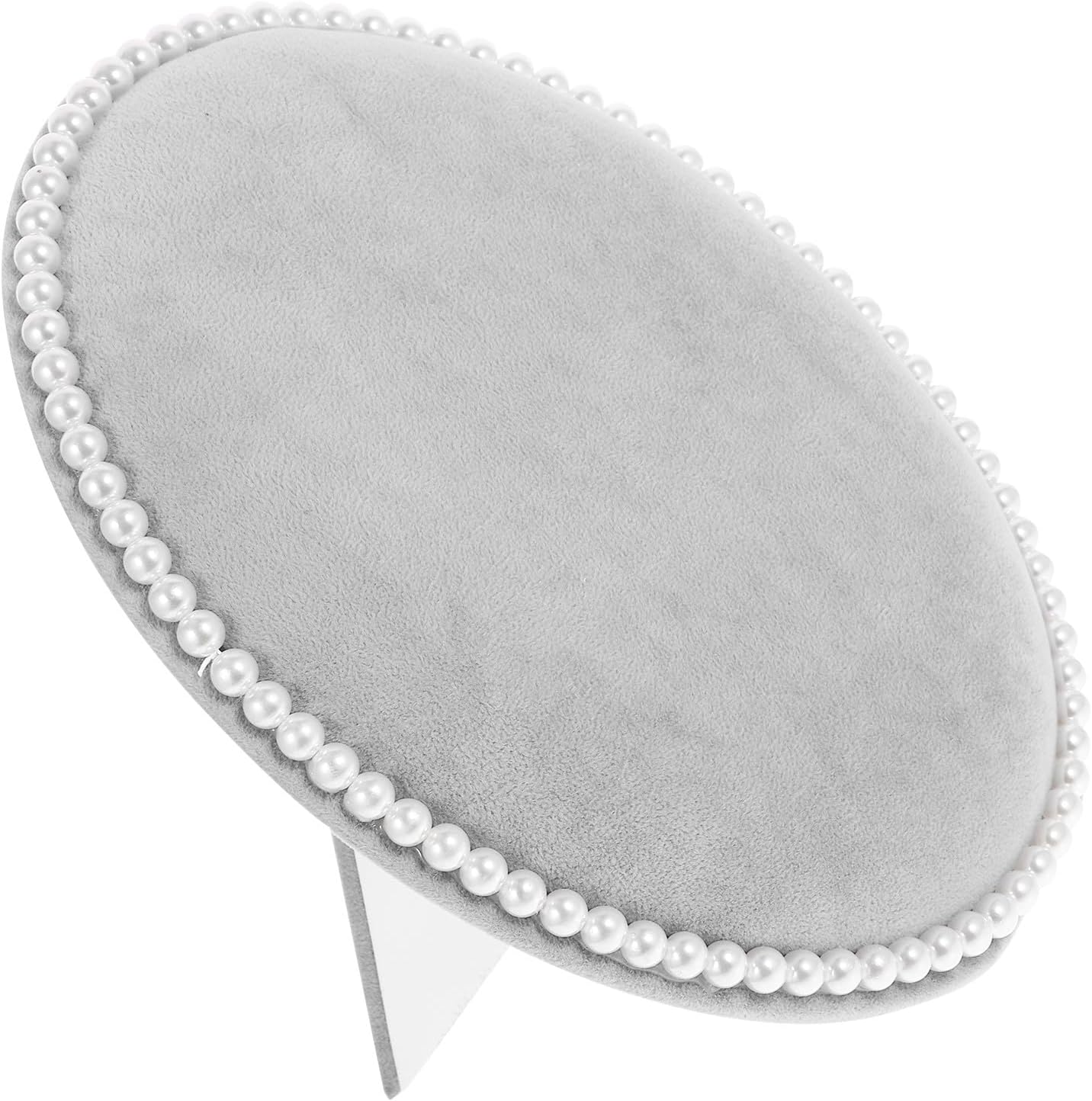 ibasenice Jewelry Display Stand Earring Organizer Rack Oval Pearl Panel Medium Ice Gray Wall-mounted Storage Holder for Earrings and Necklaces Home Use