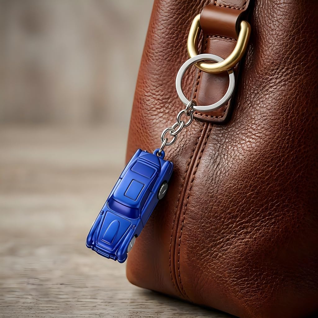 Car Keychain – Driver Keychains Bag Charms for Women with Blue Vehicle Body Design, Cool Key Chains Gifts for Cars Lovers, Family, Classmates, Friends-Blue image 2