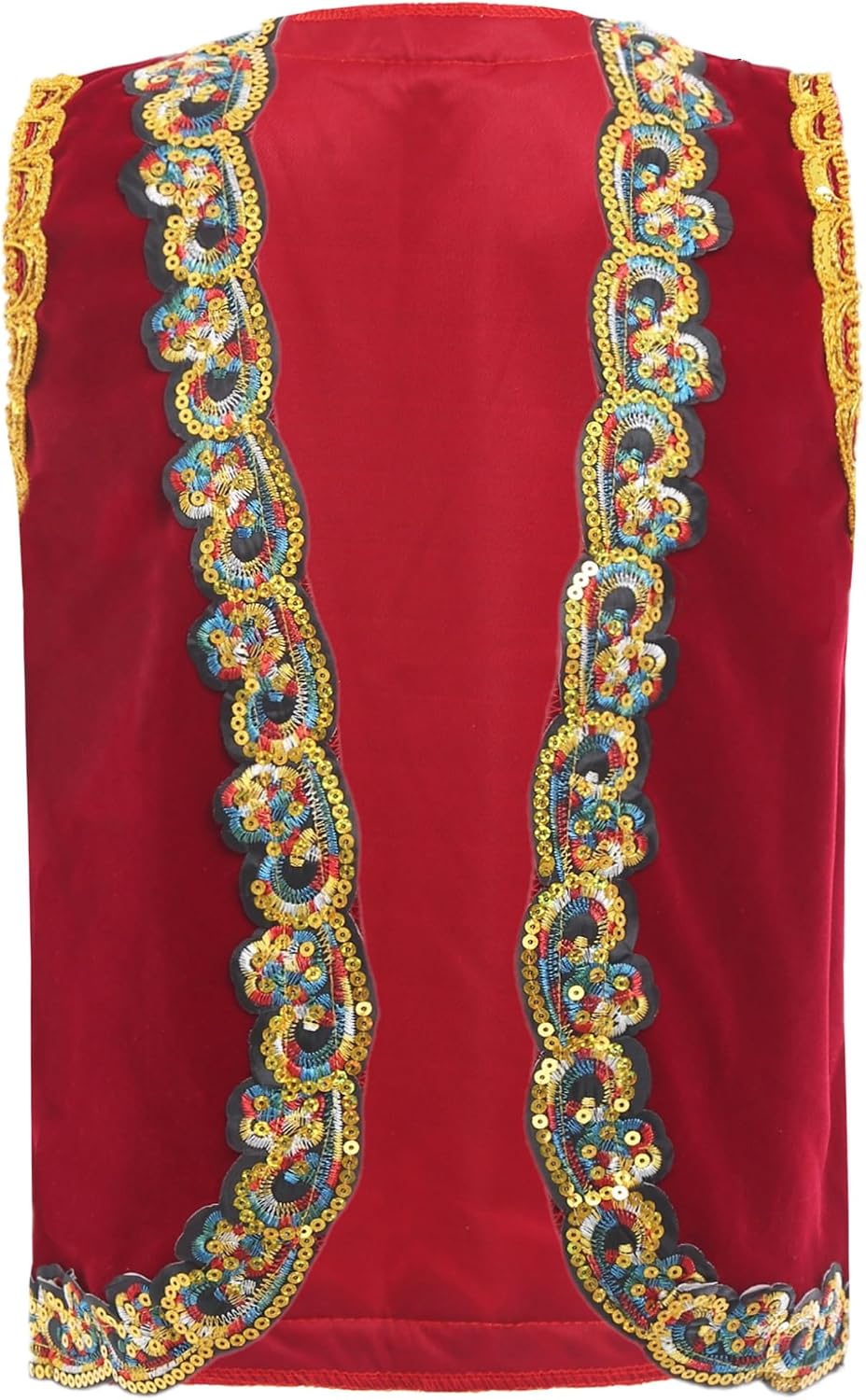 Hansber Boys Kids Fairy Tale Arabian Prince Fancy Dress Sleeveless Tank Top Sequins Woven Tape Vest Waistcoat
