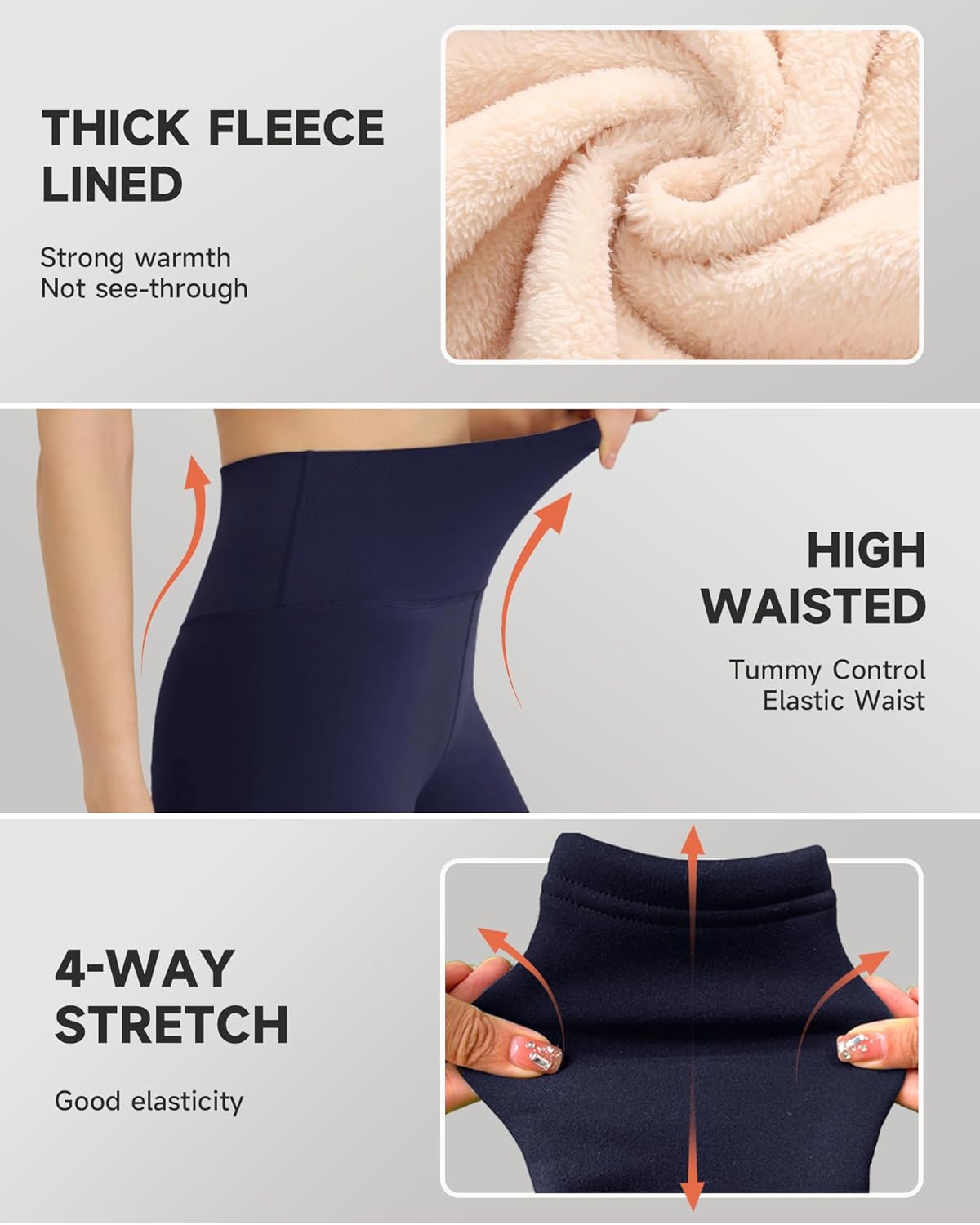 GAYHAY Fleece Lined Leggings for Women – Thick Winter Warm Thermal High Waisted Tummy Control Workout Yoga Pants - Image 4