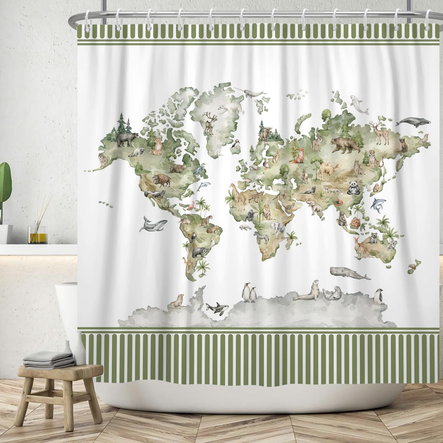 Rideau de douche drôle imperméable anti-moisissure textile blanc lavable 180x200