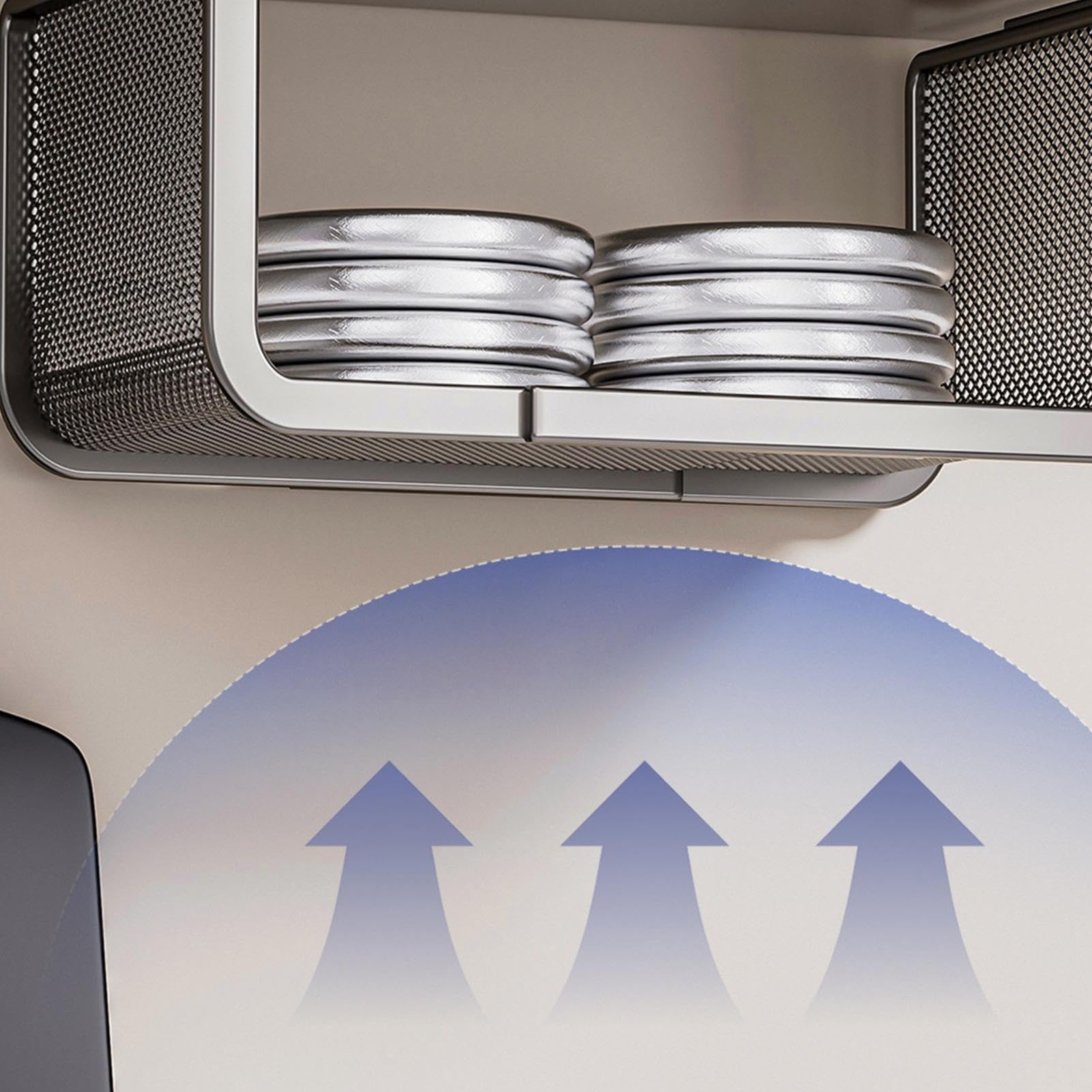 Cesta para debajo del estante, organizador expandible debajo del estante, contenedor de almacenamiento colgante con diseño ajustable, cesta de almacenamiento para armario, baño, cocina, estante