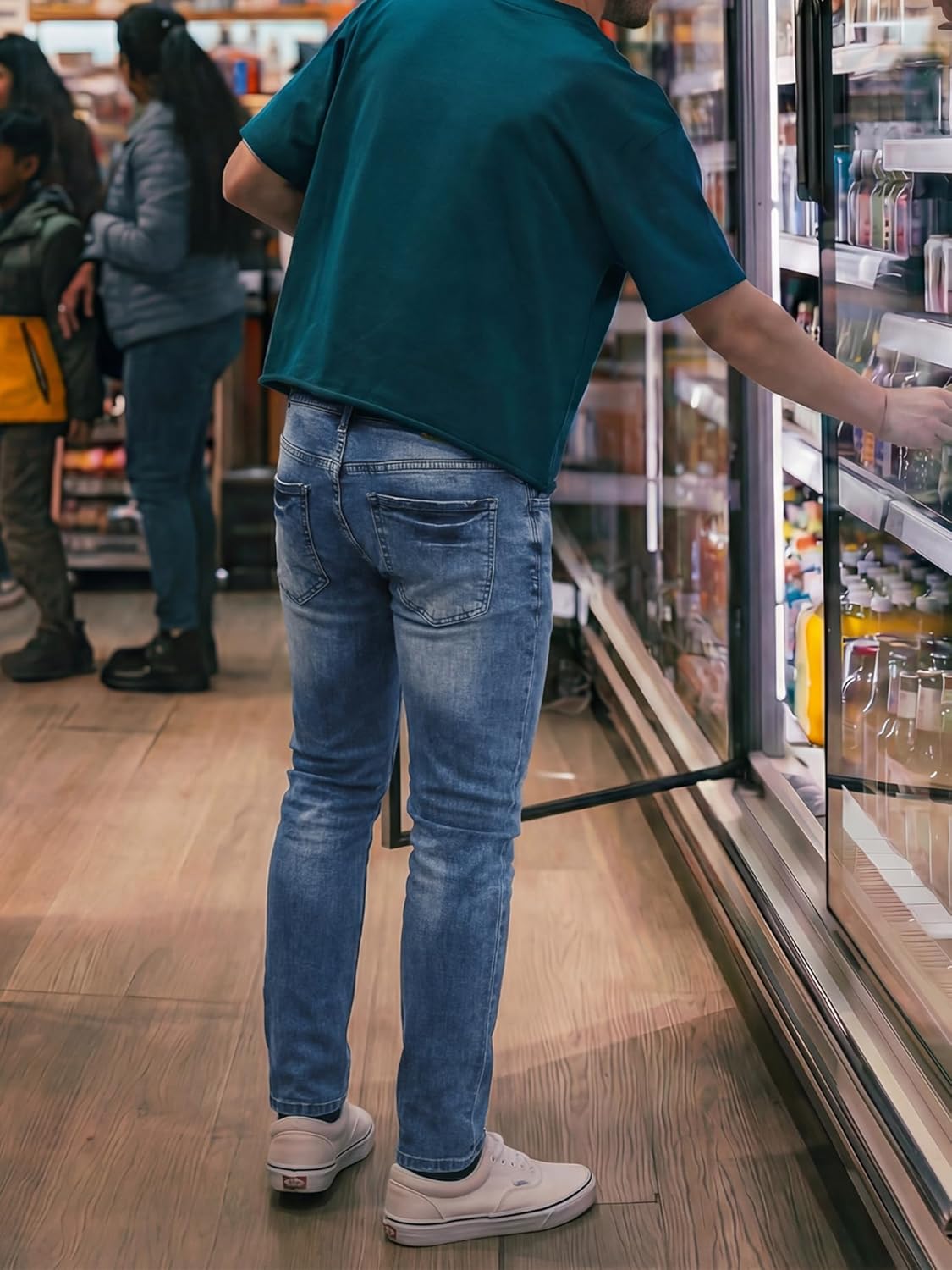 JMIERR Men's Slim Fit Stretch Tapered Leg Skinny Jeans, Comfort Flexible Denim Pants for Men with 5 Pockets - Image 3