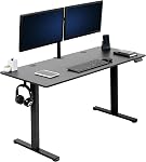 VIVO Electric 55 x 24 in Standing Desk, Memory Height Adjustment, Black Top Black Frame, DESK-E155TB
