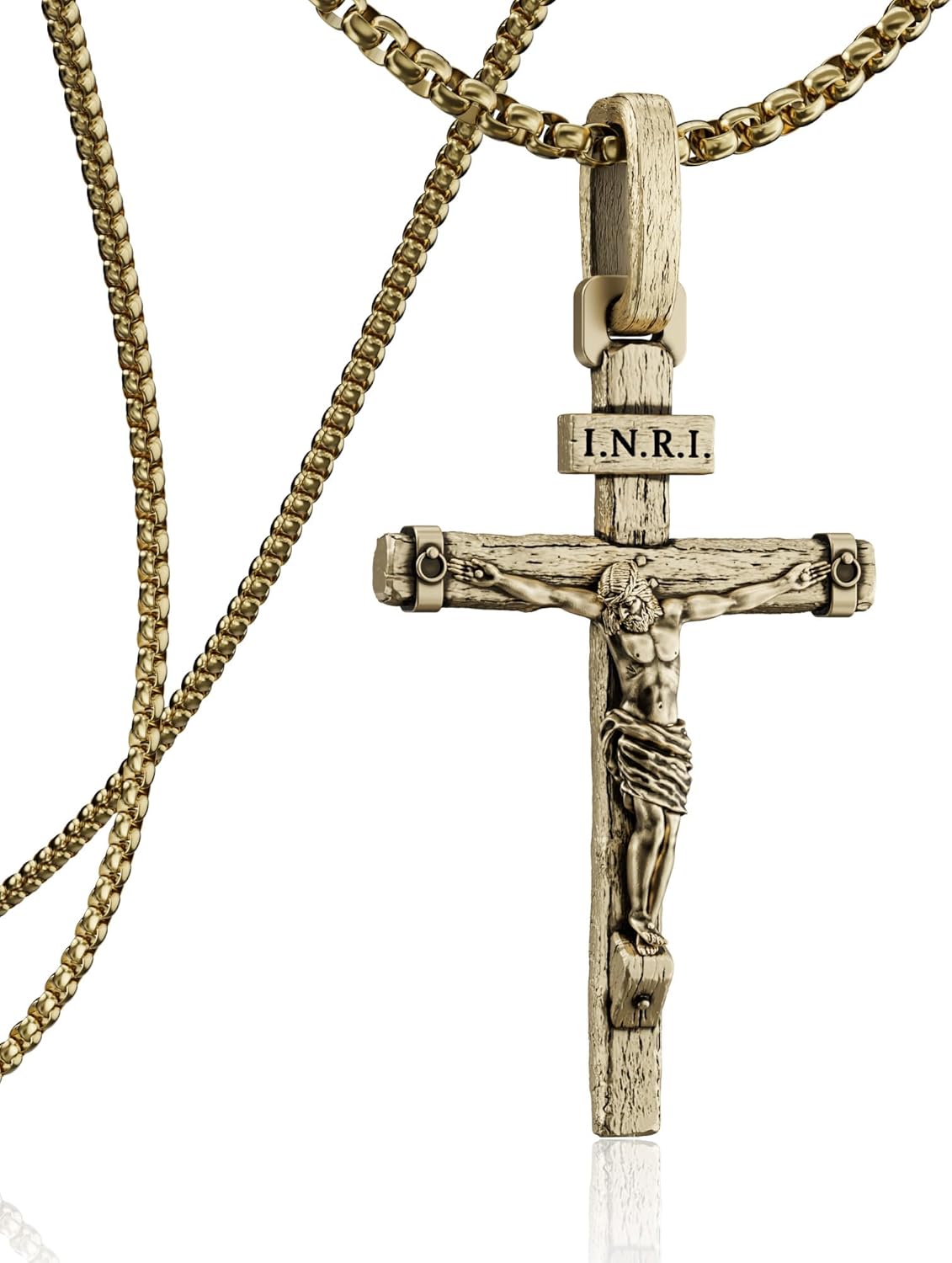 Crucifix Cross Necklace - Exquisite Jesus Pendant, Slatted Cross, Fade-Resistant, Skin-friendly, Christian Jewelry for Men and Women