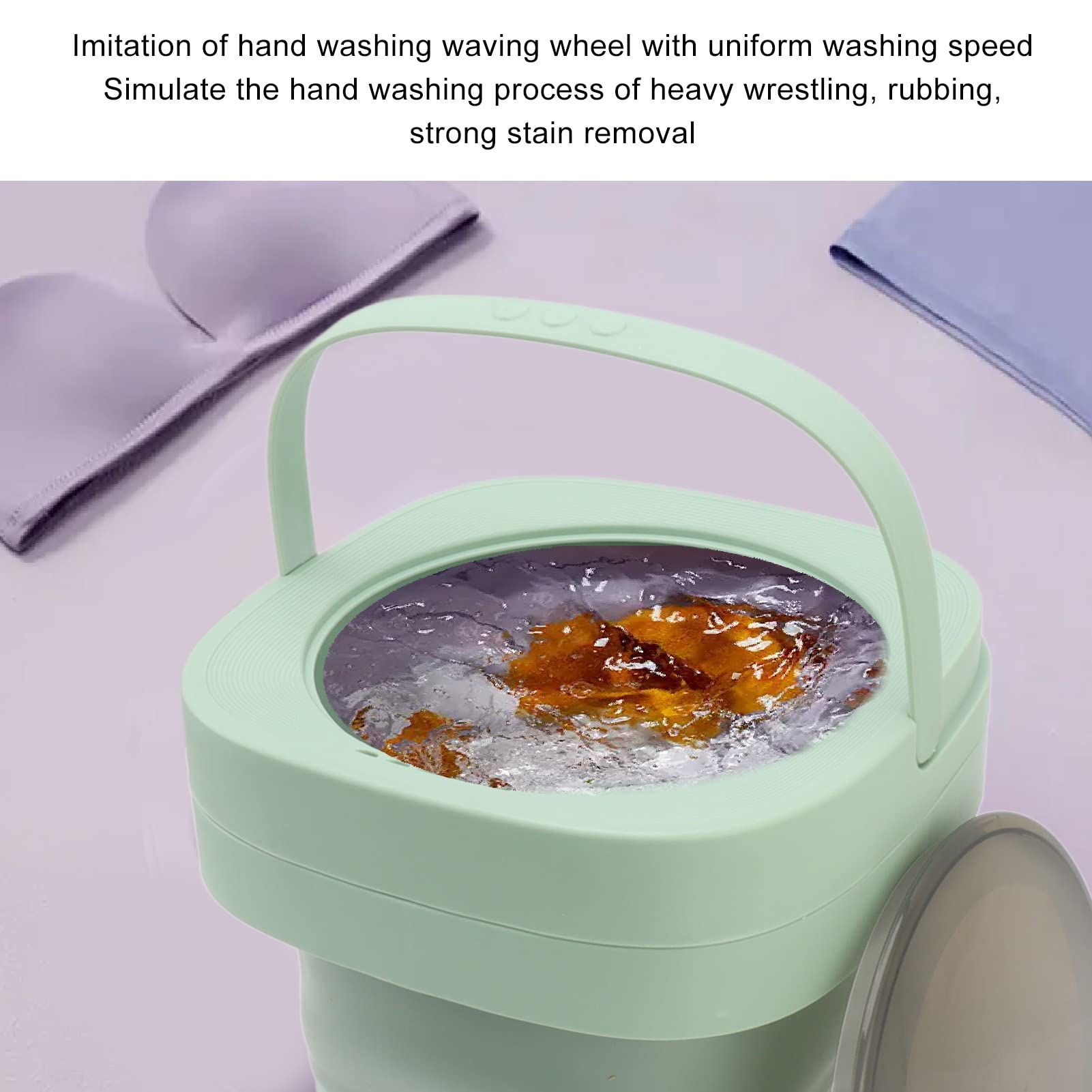 16L 2.3kg 2 In 1 Mini Washing Machine, Portable, Deep Cleans Underwear Baby Clothes Socks Ideal For Apartments Dorms Camping Brown