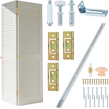 Bifold Closet Door Hardware with 124" Track, Bracket, Pivot & Guide Wheels