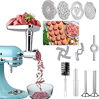 Vista 1 de Accesorios de molinillo de alimentos de acero inoxidable para batidoras de pie Kitchenaid accesorio de molinillo de carne incluye 2 tubos de relleno