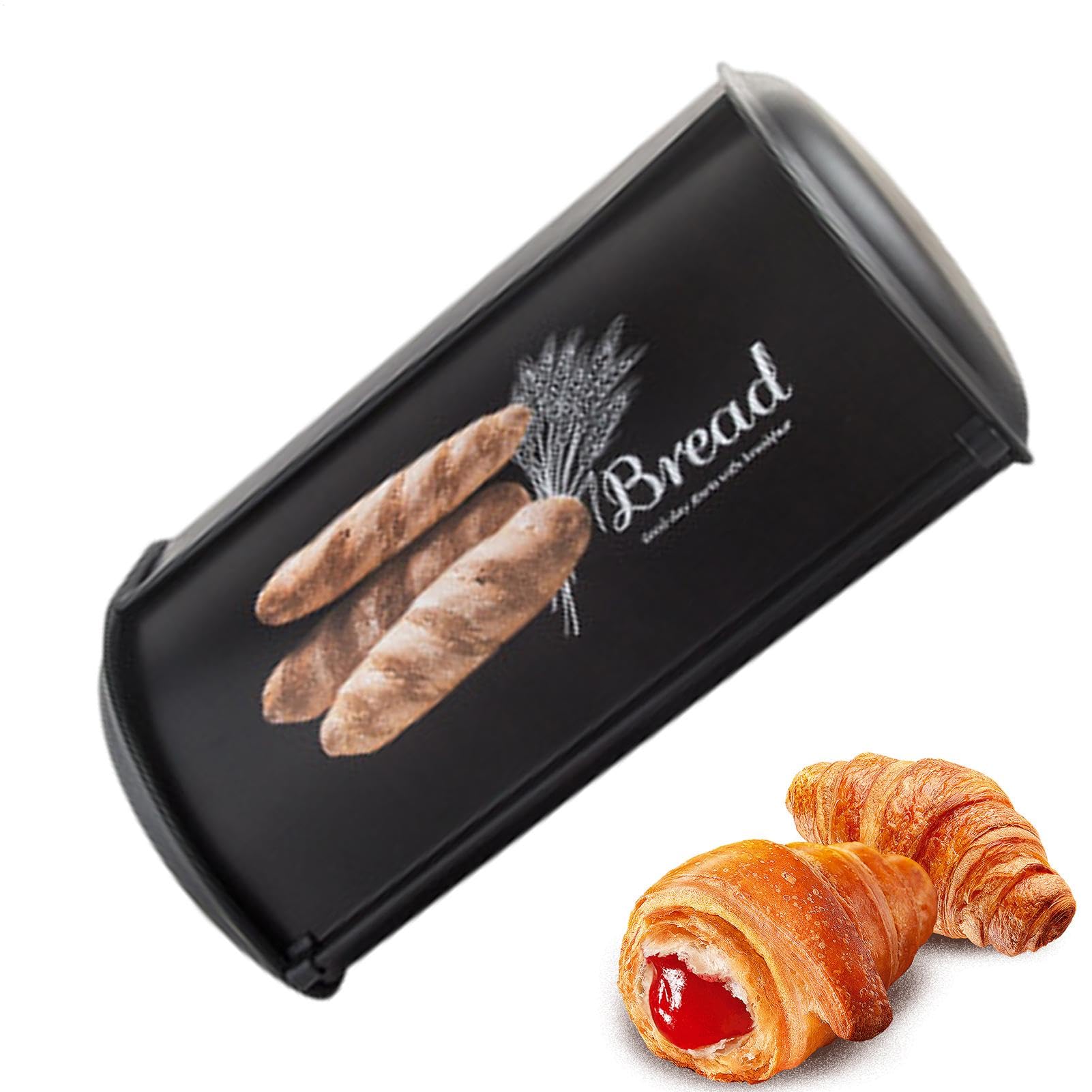 Caja para pan con tapa enrollable y contenedor grande de alimentos frescos para cocina