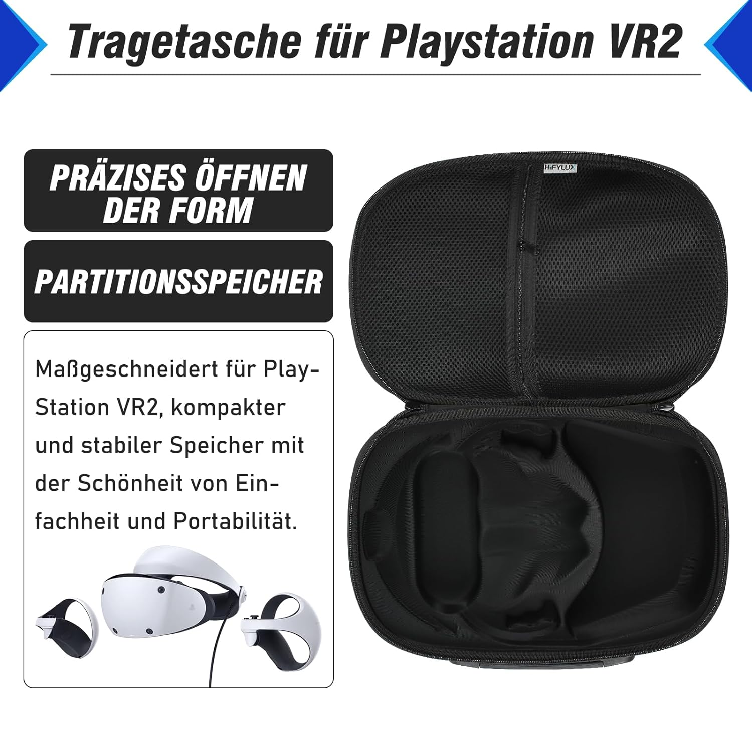 MaxEarn Hard Protective Case for PS VR2, Waterproof Carry Bag, High Capacity Compatible with Playstation VR2, Gaming Headset Accessories, Storage Bag for Travel and Home, gray, Additional pocket