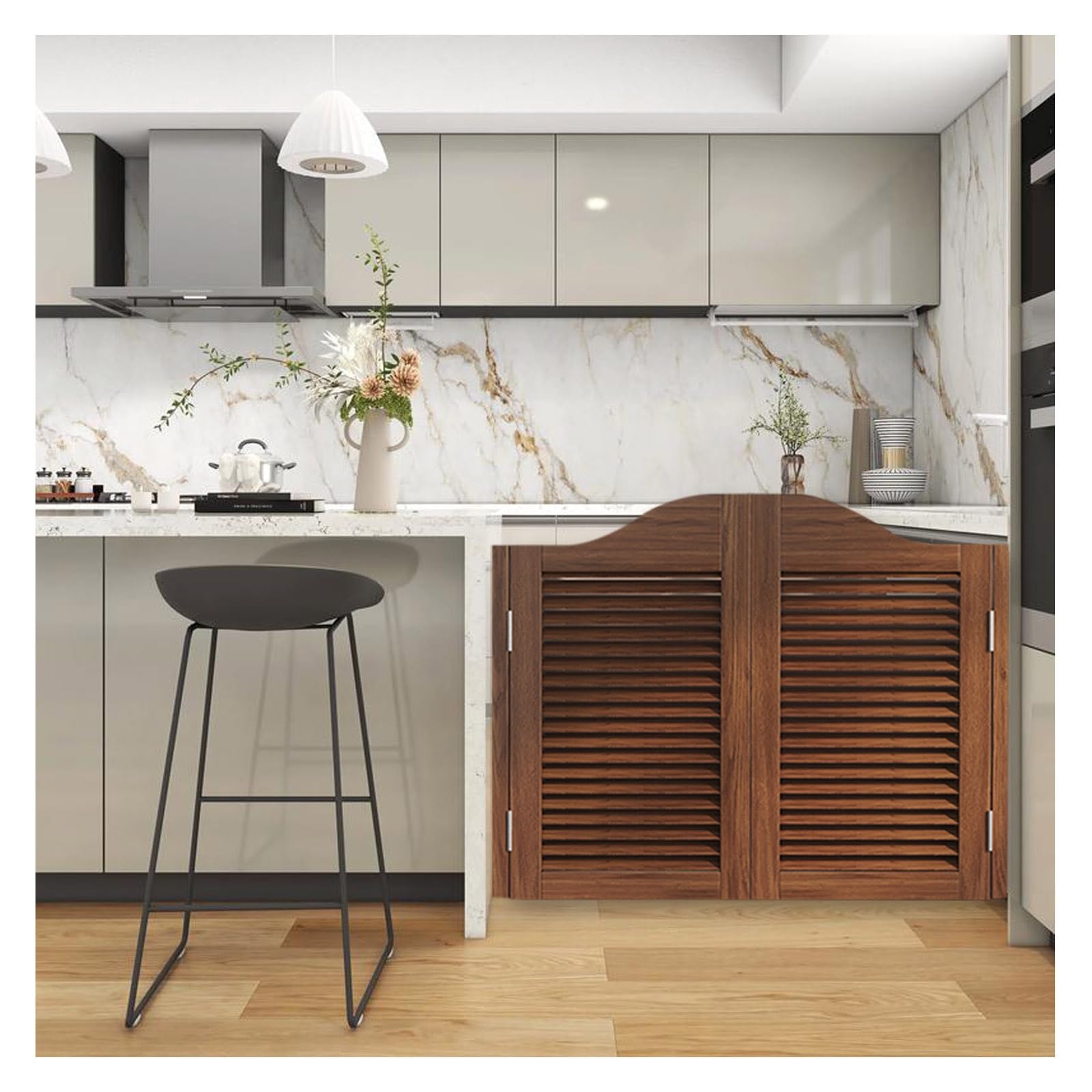 Porte battante pour cuisine et buanderie : solution double porte en bois