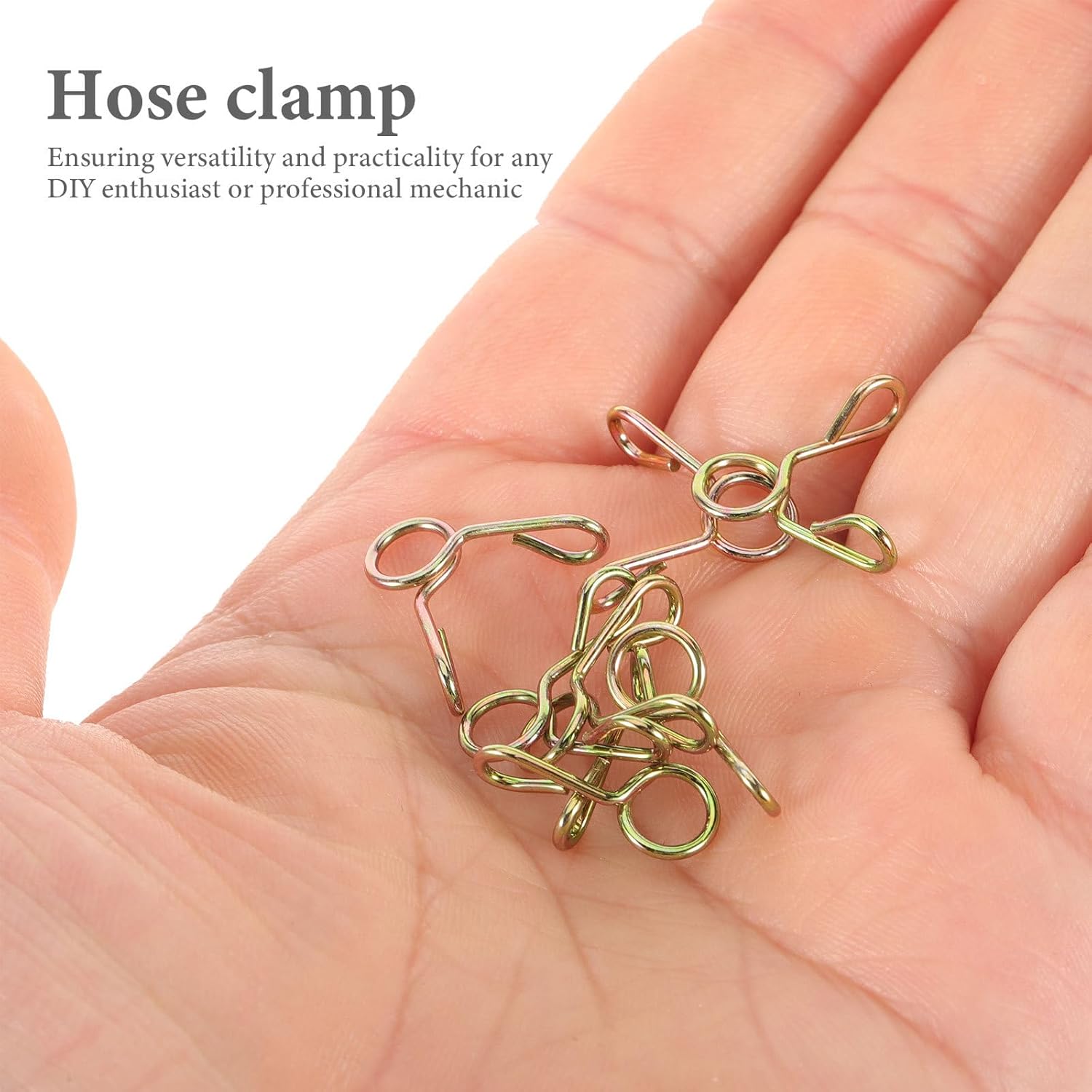 100pcs 5mm Spring Steel Hose Clamps Water Pipe Tube Clips Vacuum Hose Clips for Plumbing and Industrial Use