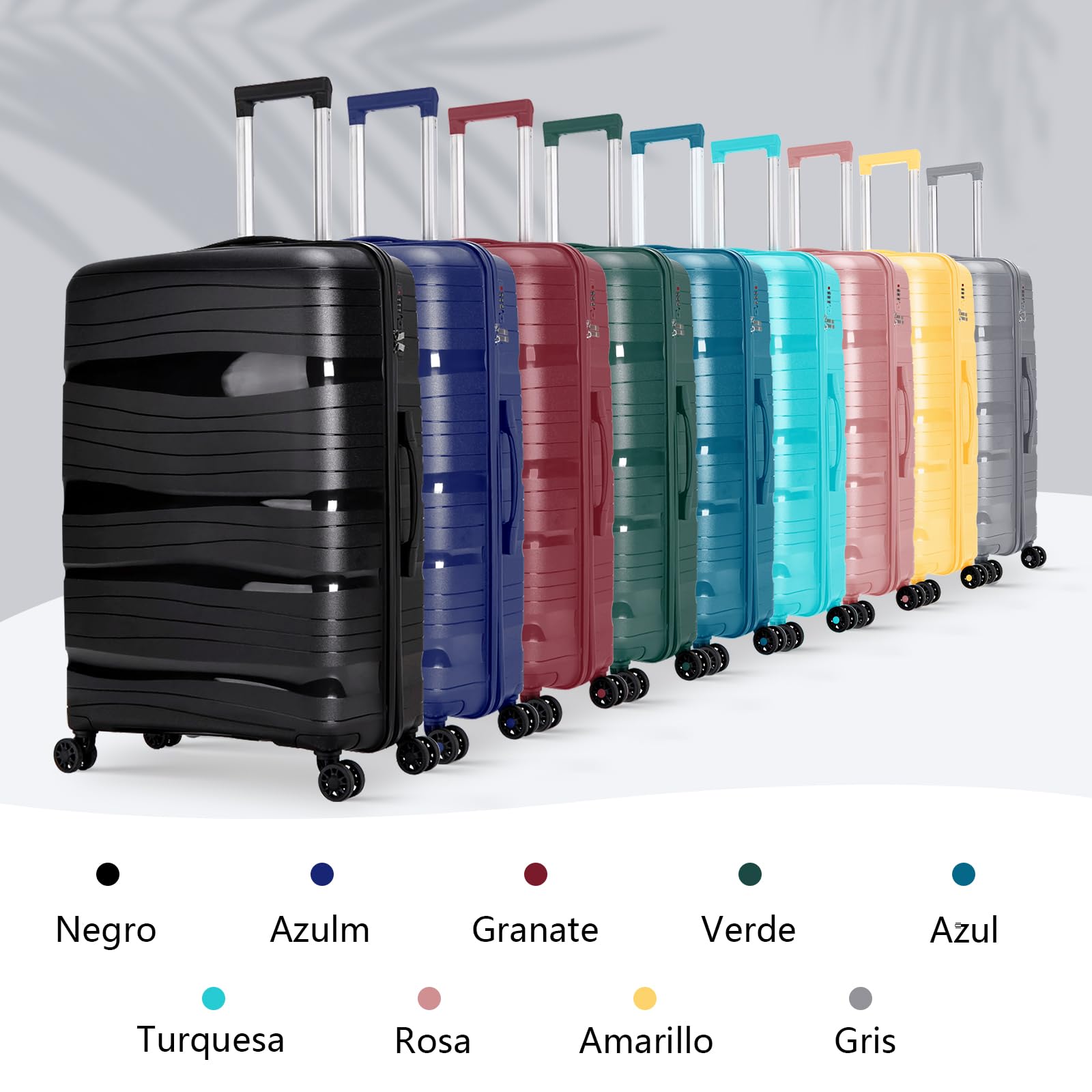 Maletas de Viaje Grandes - Maleta de Polipropileno con 4 Ruedas Giratorias y Cierre de Combinación - Maleta Grandes Prácticas y Ligeras 75x50x32cm, 105L (Azul)