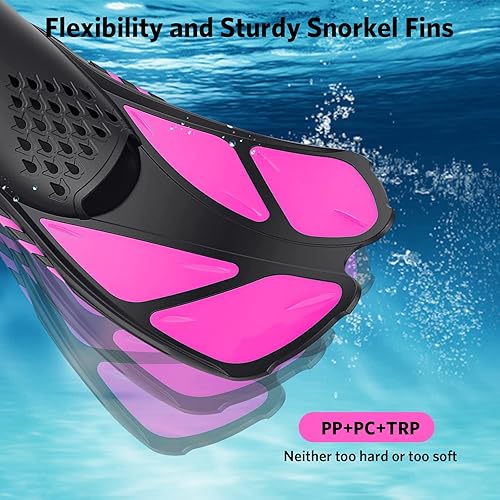 Miniatura 4 de Aletas de natación, durabilidad ligera fácil de ajustar, aleta corta de natación para niños y adultos, aletas de esnórquel abiertas para viajar