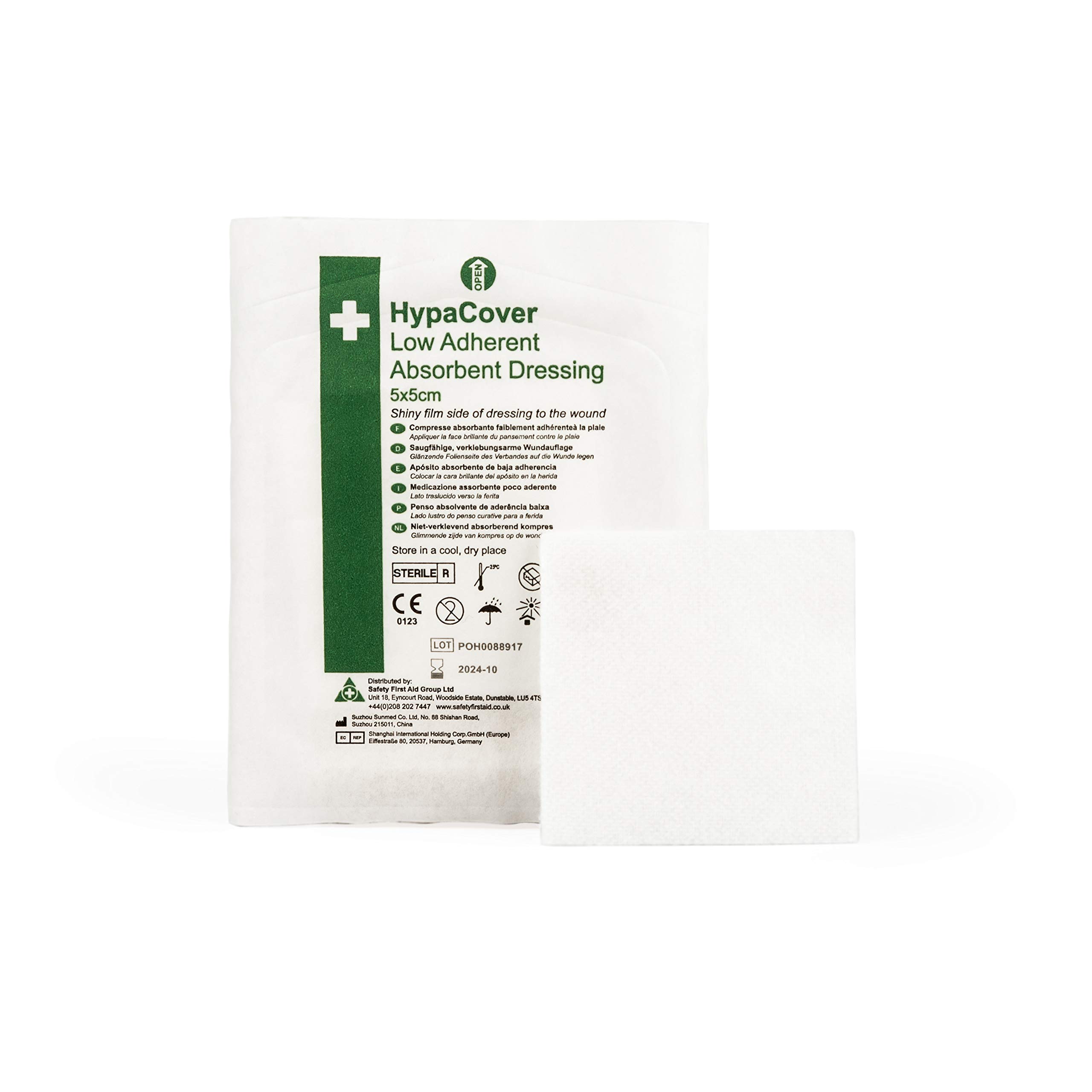 HypaCover Low Adherent Absorbent Wound Dressing 5 x 5 cm (Pack of 10)