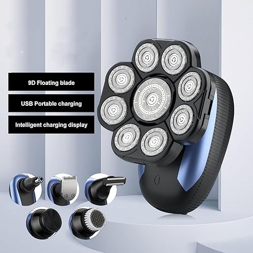 Miniatura 2 de Afeitadoras desmontables, 9 cortadores s maquinilla de afeitar eléctrica impermeable para hombres, máquina de recortar eléctrica recargable