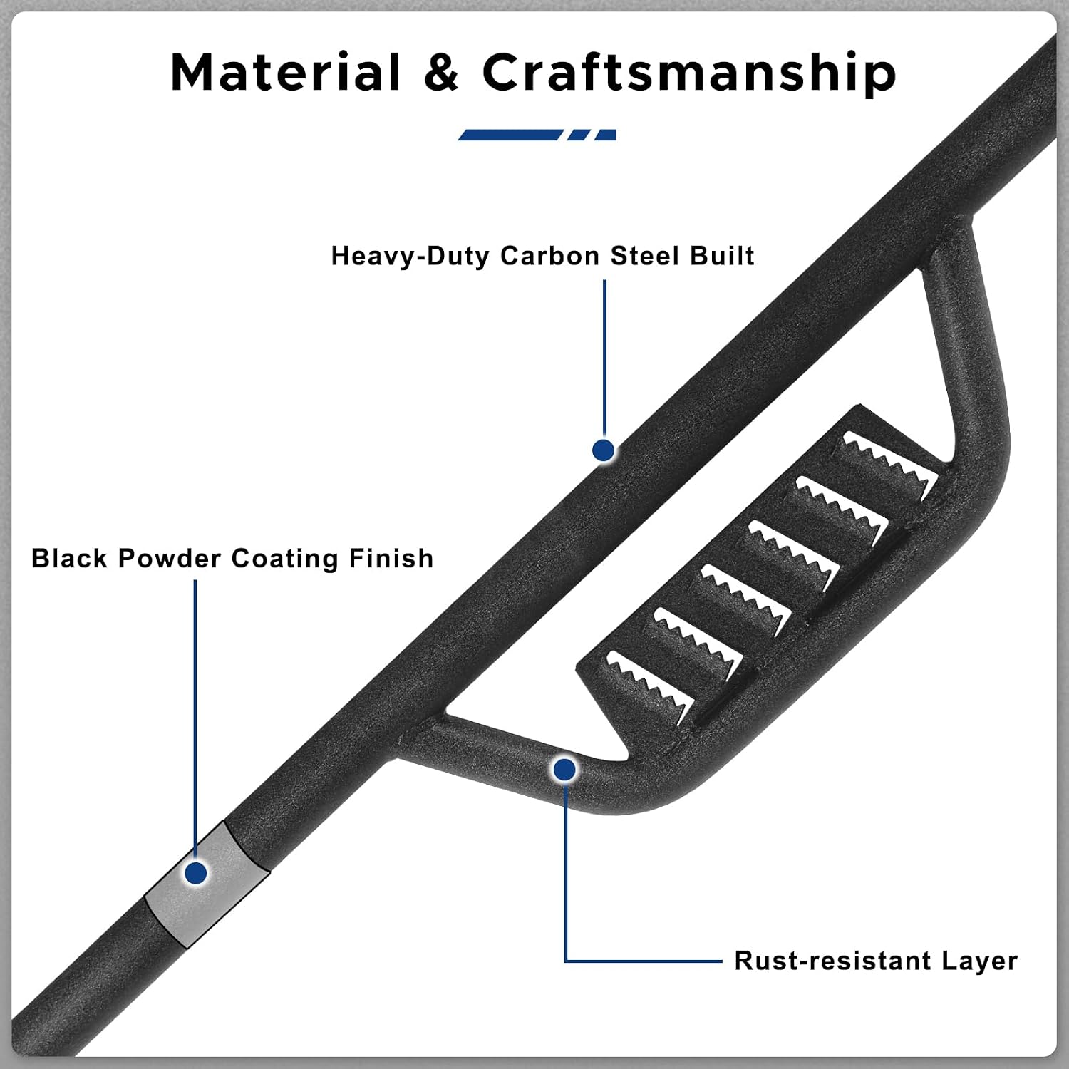 Running Boards Fit for Jeep Wrangler JL 4 Doors 2018-2025 2026 Drop Off Road Side Steps Round Tube Rails Rock Sliders Steel Black Step Bars Non-Slip Low Profile