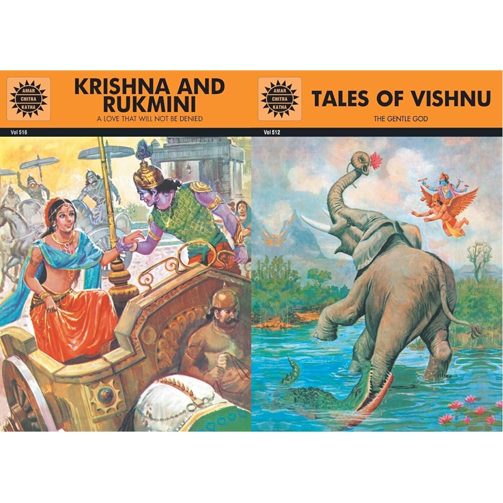Krishna and Rukmini (Amar Chitra Katha) & Tales of Vishnu (Amar Chitra Katha)