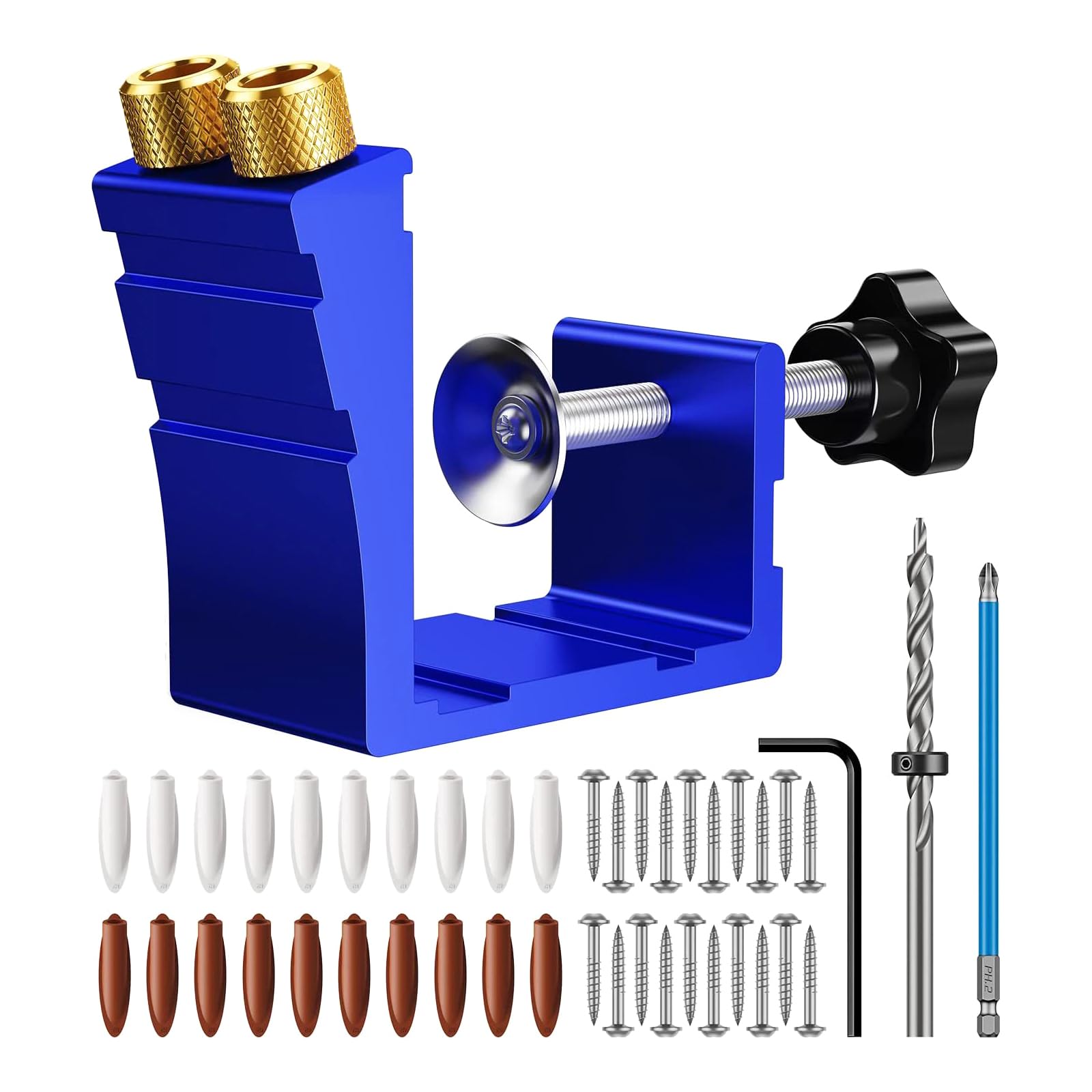 Tsophreniq Blue Woodworking Locator 15°Angle Pocket Hole Jig Tool For Accurate Drilling For Woodworkers And Enthusiasts Locator