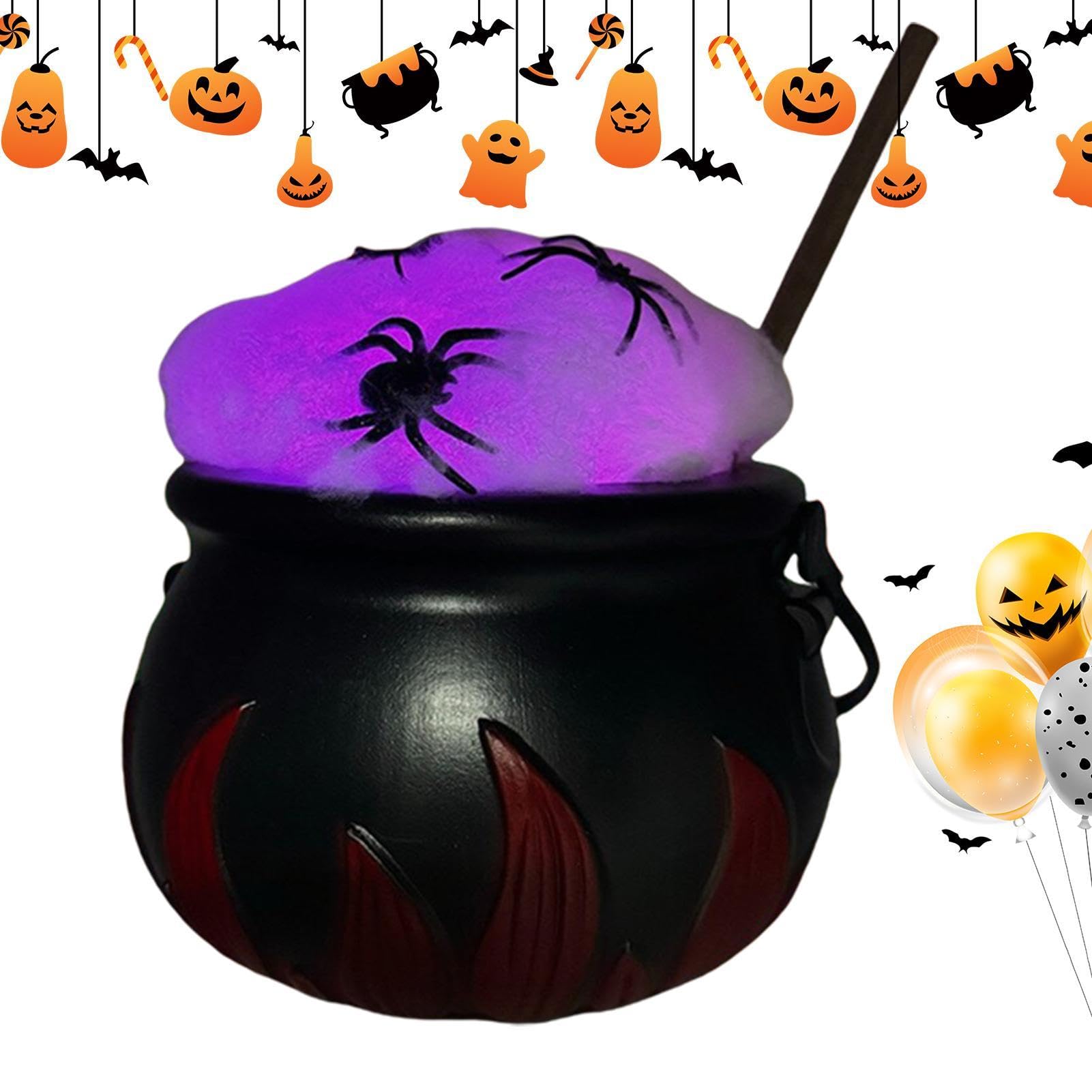 Halloween Witch Cauldron Catena luminosa colorata decorazione da tavolo con