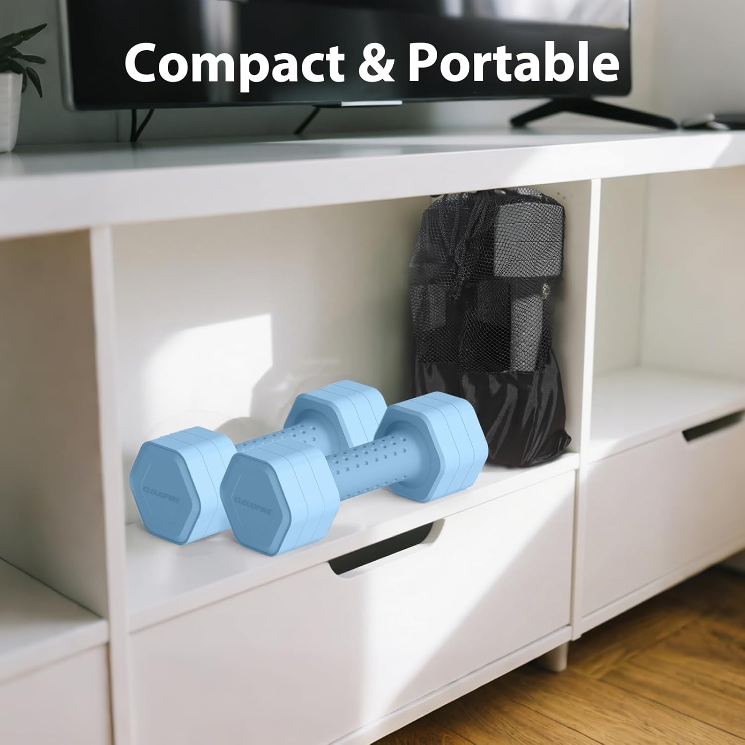 Adjustable Dumbbell Set of 2, 4 in 1 Free Weights Dumbbells Set, Hand Weights for Women at Home, 5 lb Dumbbells Set with Non-slip Comfort Handle for Home Gym Exercise Workout Training