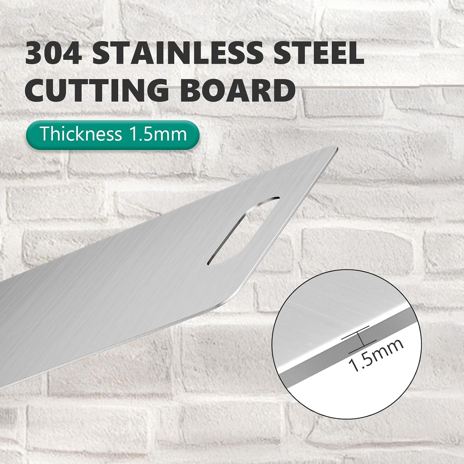 Stainless Steel Cutting Board, 2 PCS Cutting Boards for Kitchen, Stainless Non Stick Chopping Cutting Board for Meat Fruit & Vegetable (15.3 x 11, 13.4 x 9 in)